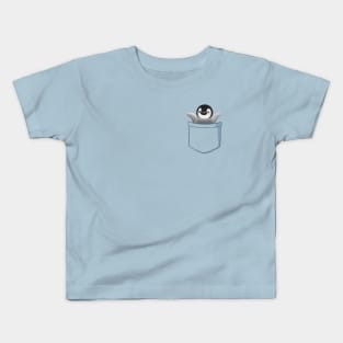 Tiny Penguin In Fake Pocket Kids T-Shirt